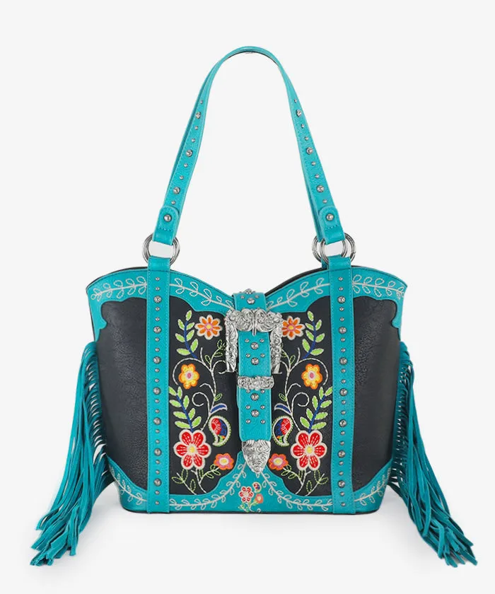 Montana West Floral Embroidered Concealed Carry Tote