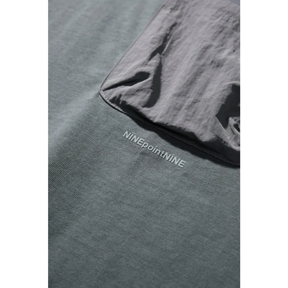 NINE POINT NINE ELEMENT POCKET LONG SLEEVES TEE-GREY