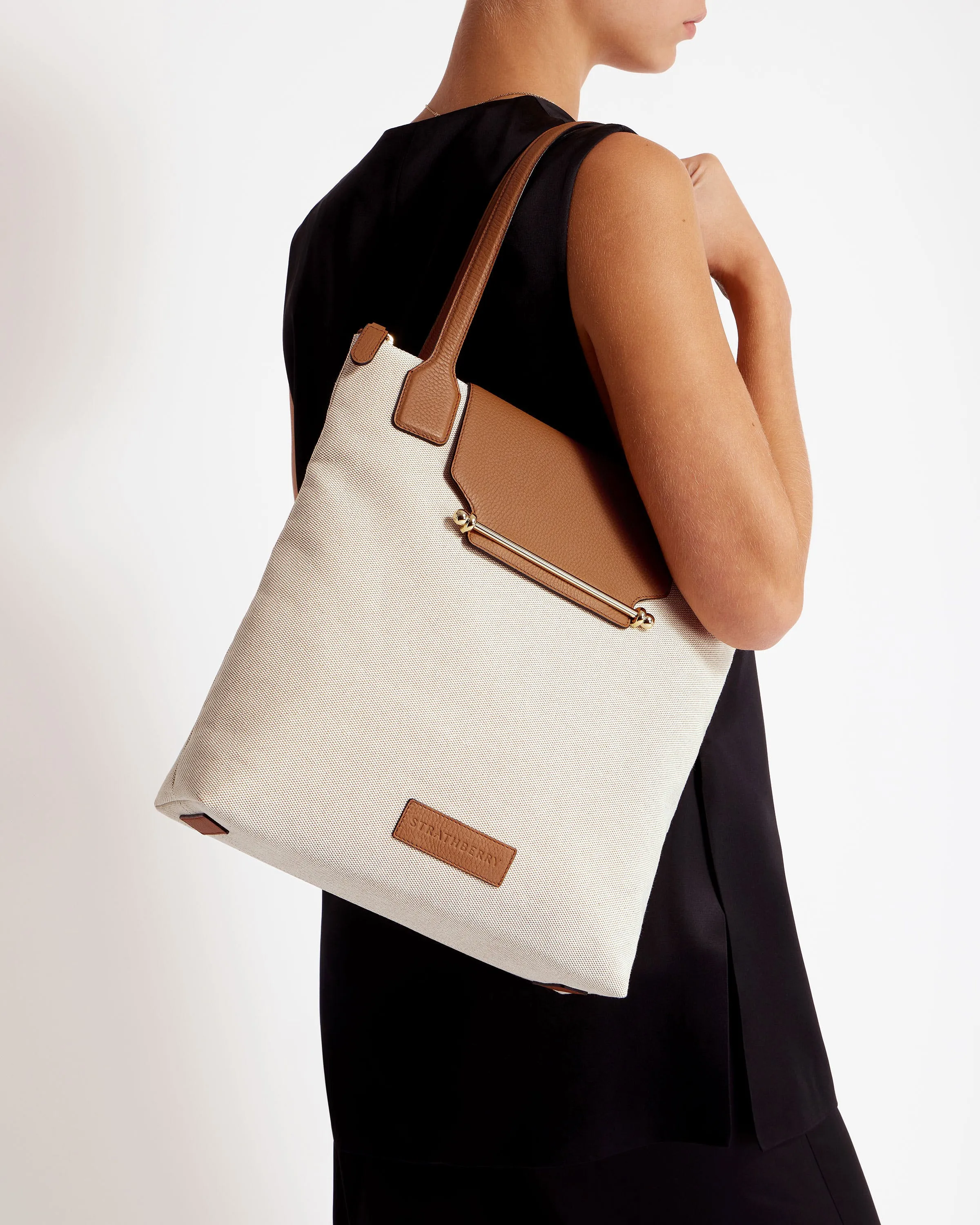 North/South Tote - Canvas Ecru/Tan