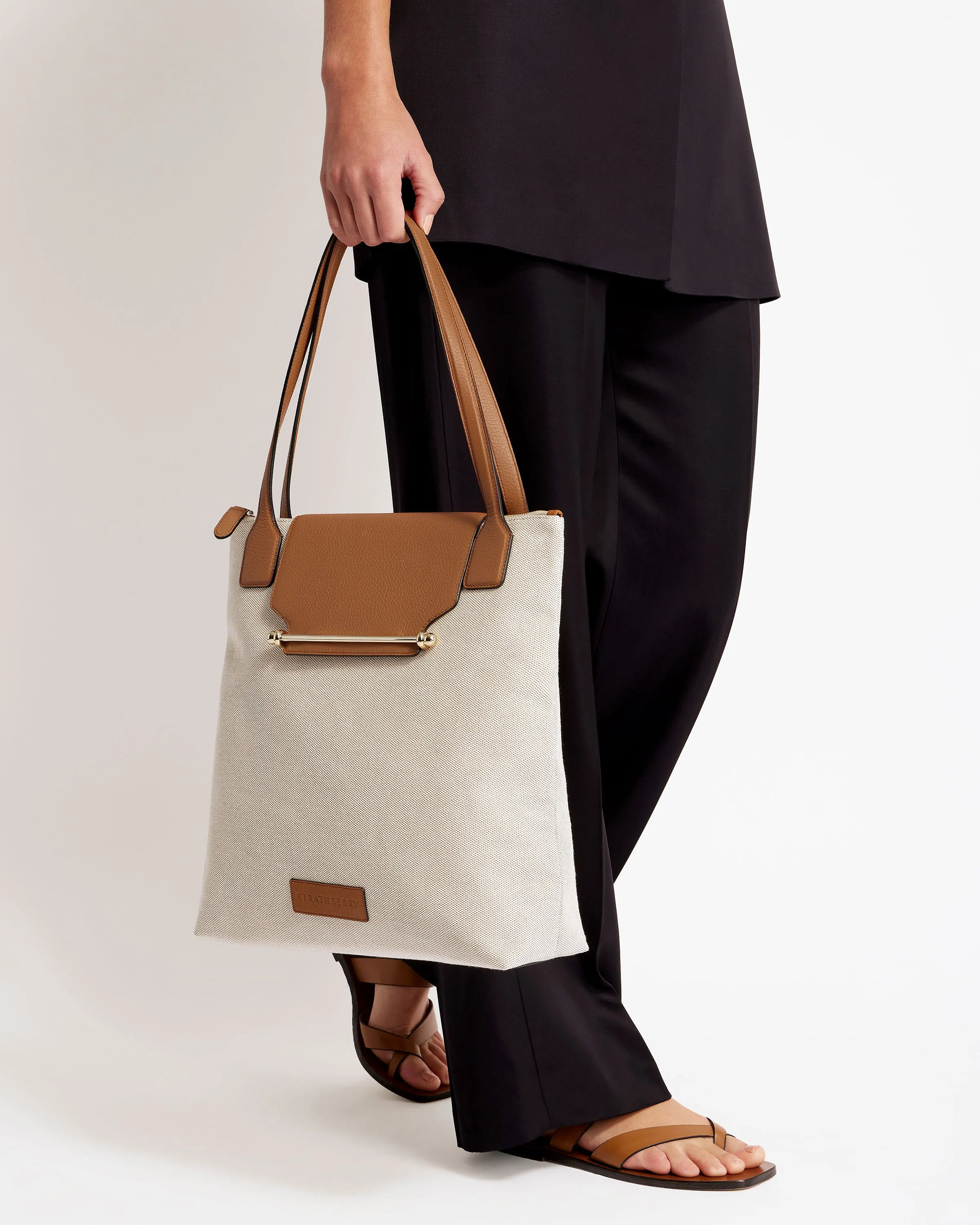 North/South Tote - Canvas Ecru/Tan