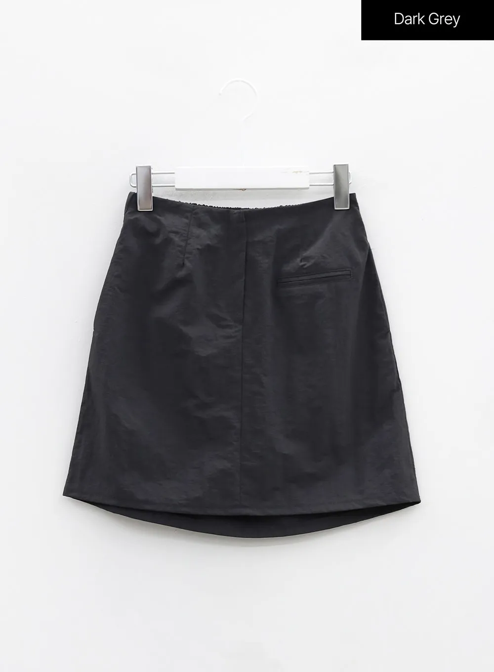 Nylon Set-up Skirt with Fake Pocket UU1407