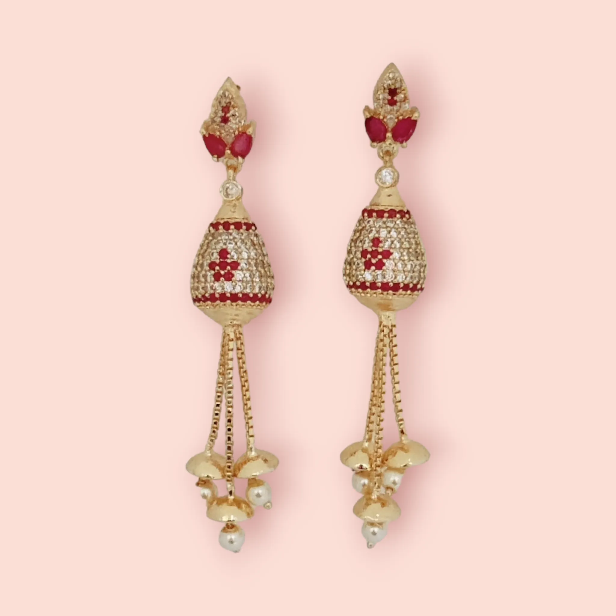 Opulent Ruby Elegance Earrings