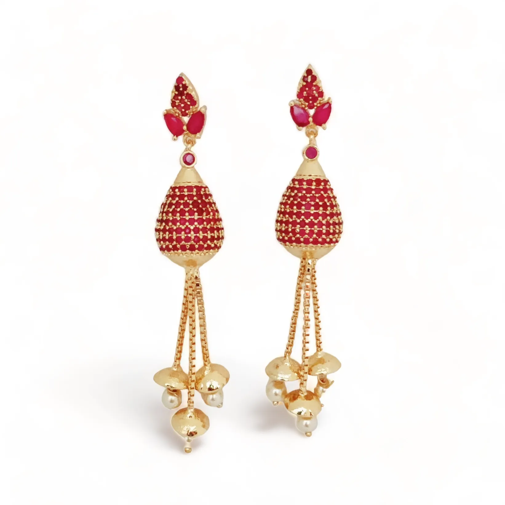 Opulent Ruby Elegance Earrings