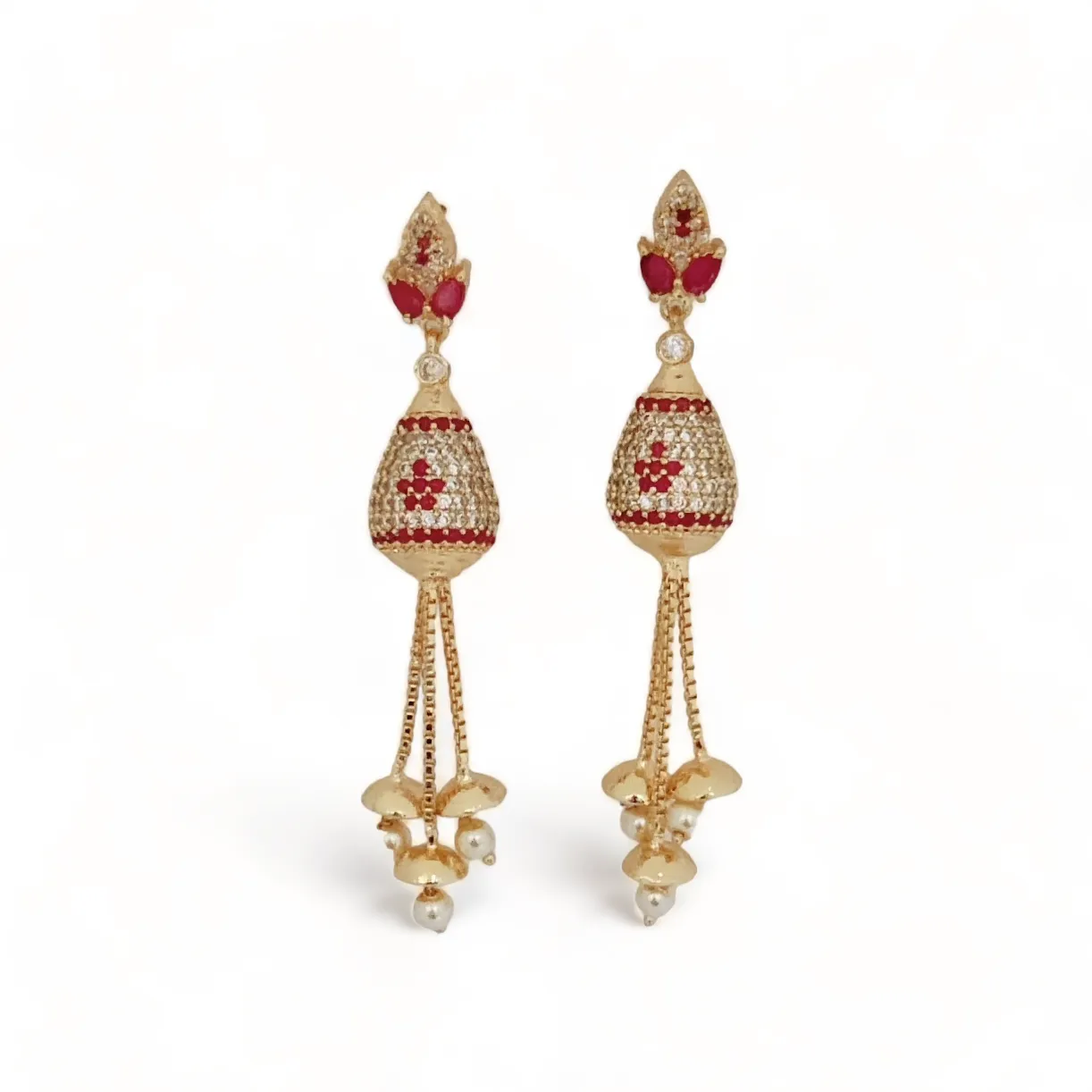 Opulent Ruby Elegance Earrings