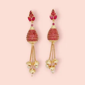 Opulent Ruby Elegance Earrings