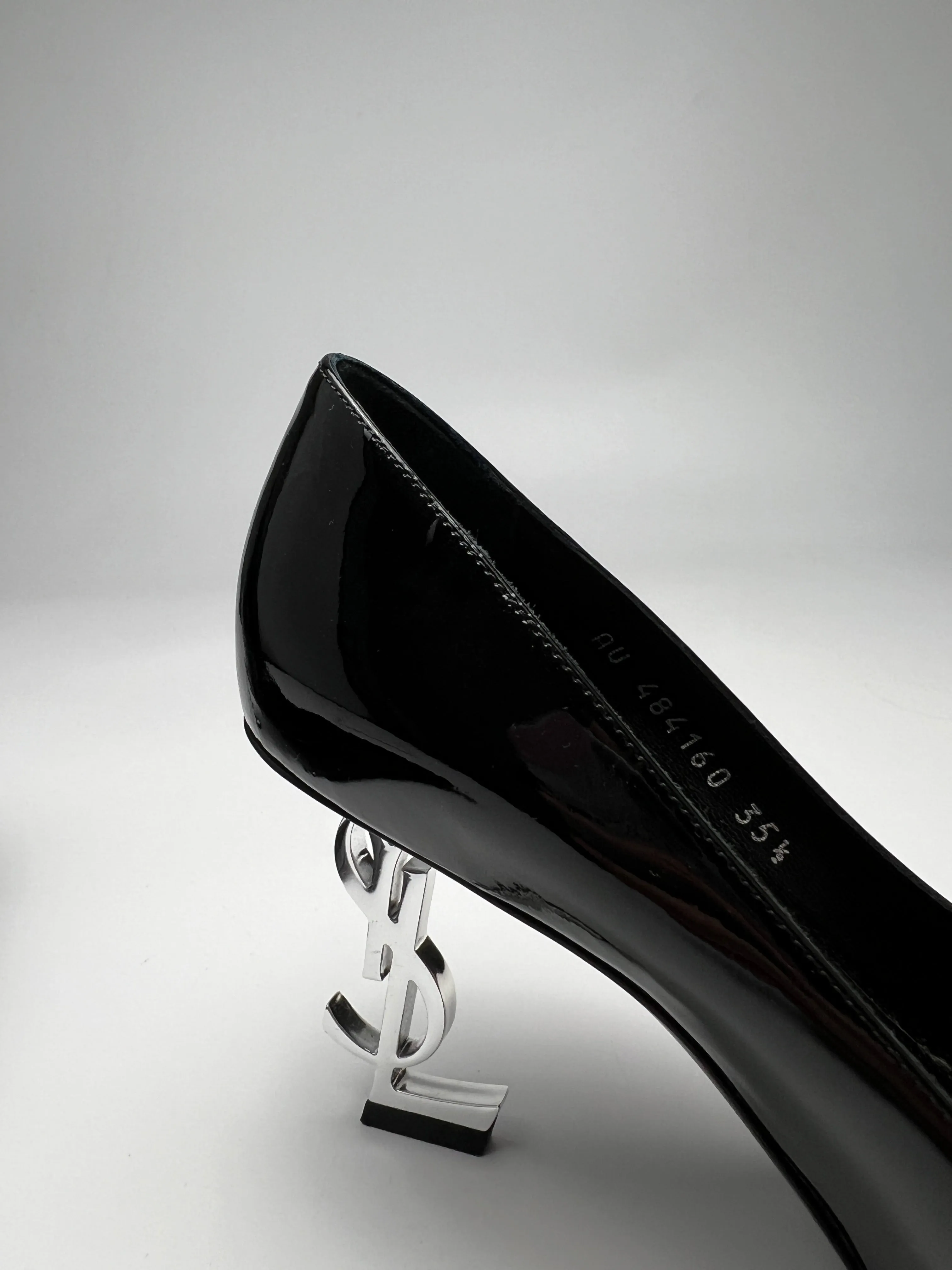 Opyum 85 Black Patent with Nickel Palladium Hardware Pumps