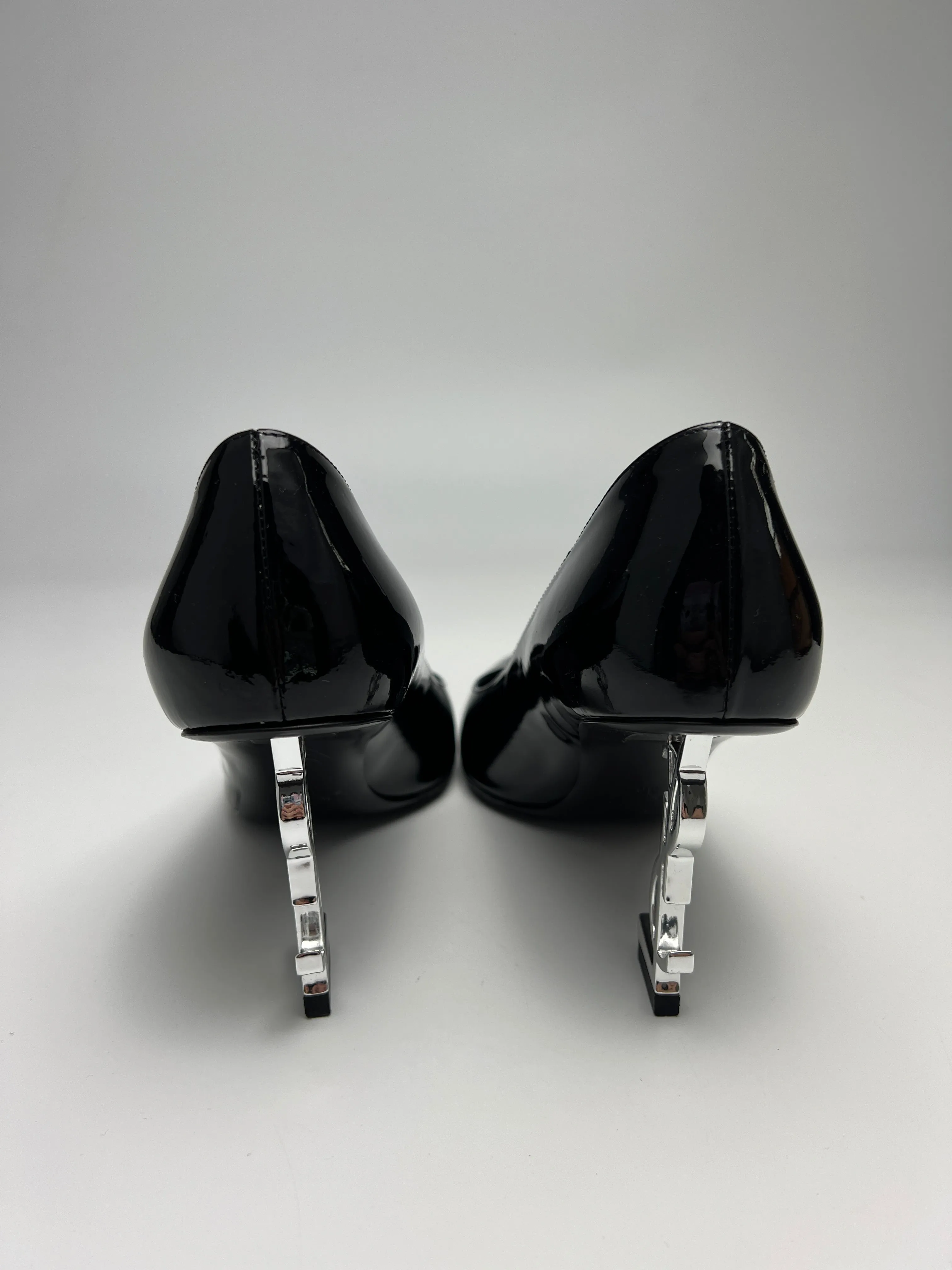 Opyum 85 Black Patent with Nickel Palladium Hardware Pumps