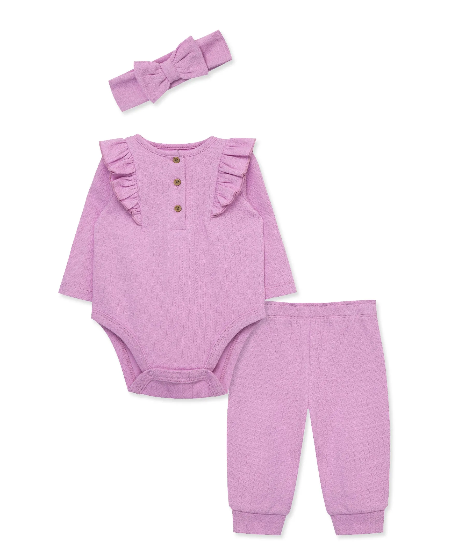 Orchid Pointelle Bodysuit & Pant Set