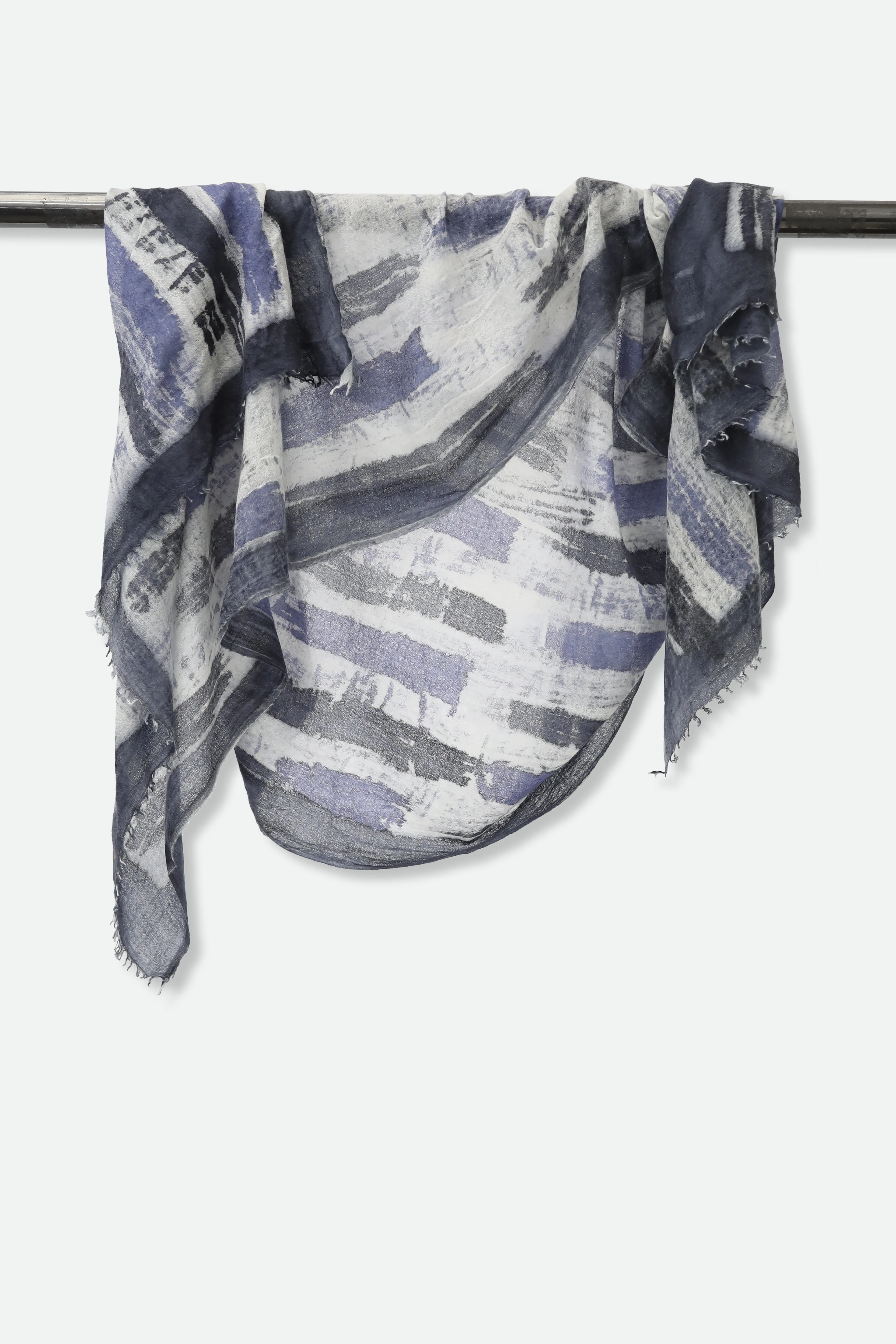 PAINTED NORDIC BLUE SCARF IN HAND DYED CASHMERE