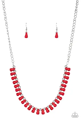 Paparazzi Extinct Species - Red Necklace