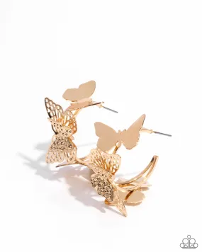 Paparazzi PREORDER No WINGS Attached Gold Post Earrings