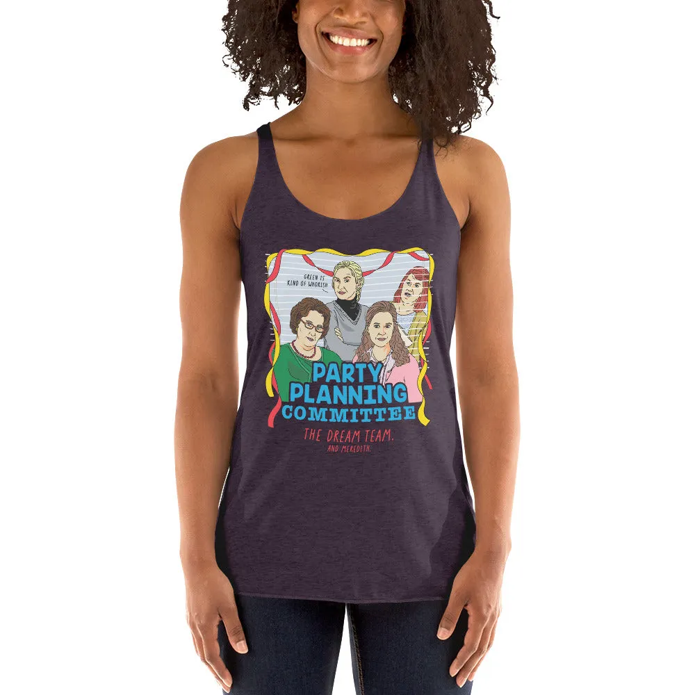 Party Planning Committee Women's Racerback Tank