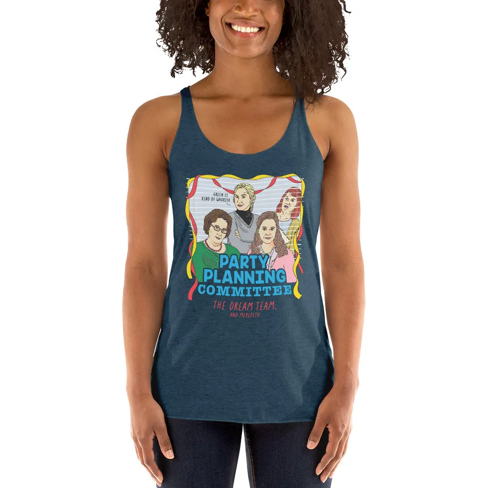 Party Planning Committee Women's Racerback Tank