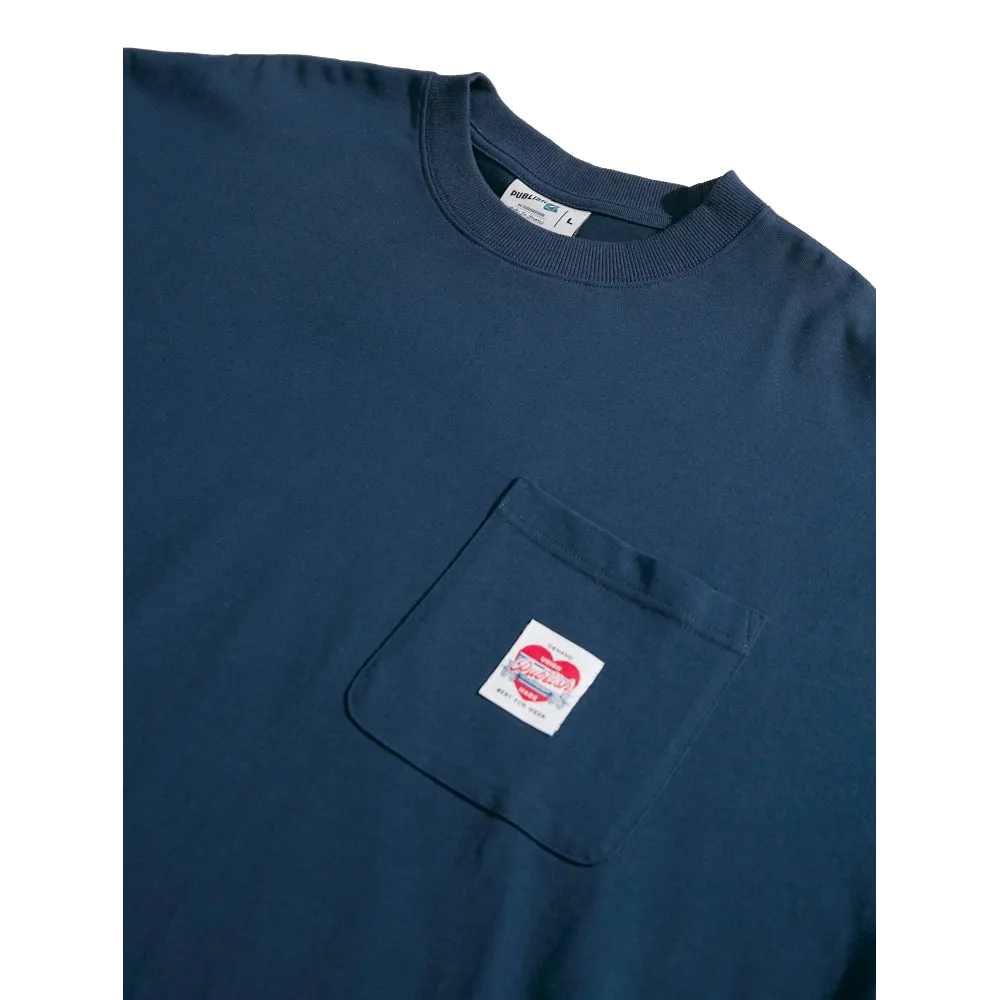 PUBLISH UNION MADE POCKET LONG SLEEVES TEE-NAVY