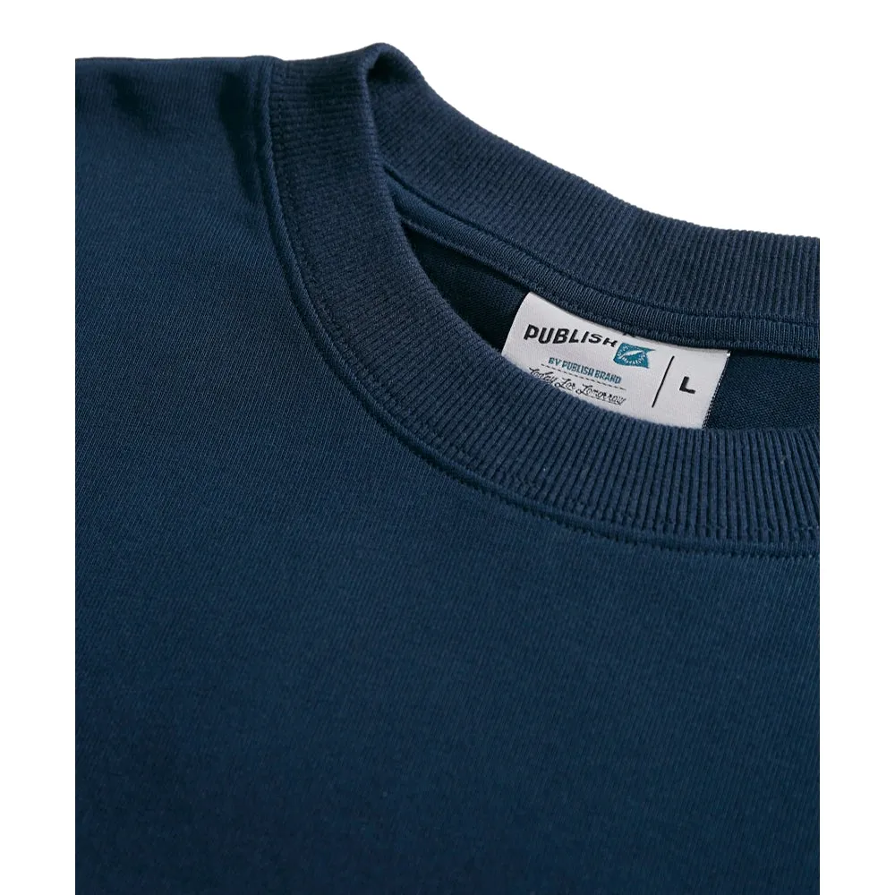 PUBLISH UNION MADE POCKET LONG SLEEVES TEE-NAVY