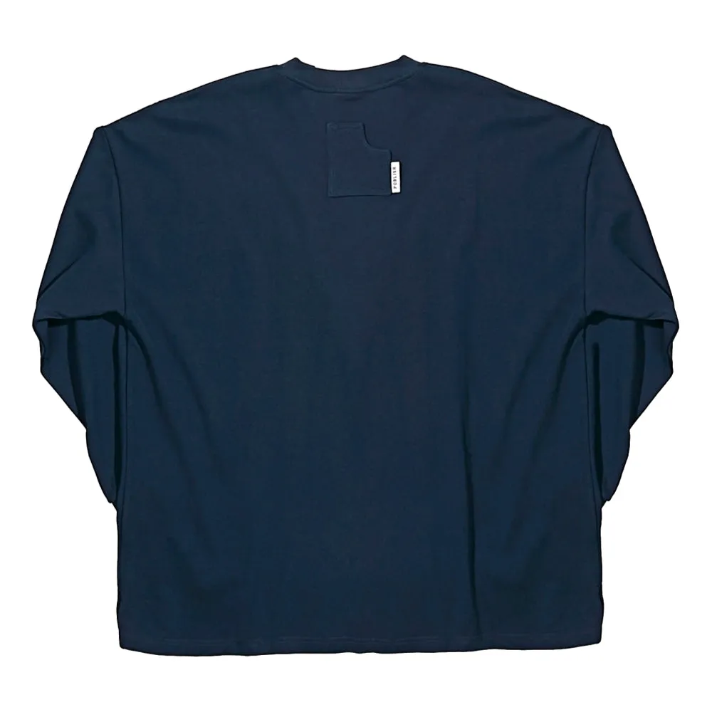 PUBLISH UNION MADE POCKET LONG SLEEVES TEE-NAVY