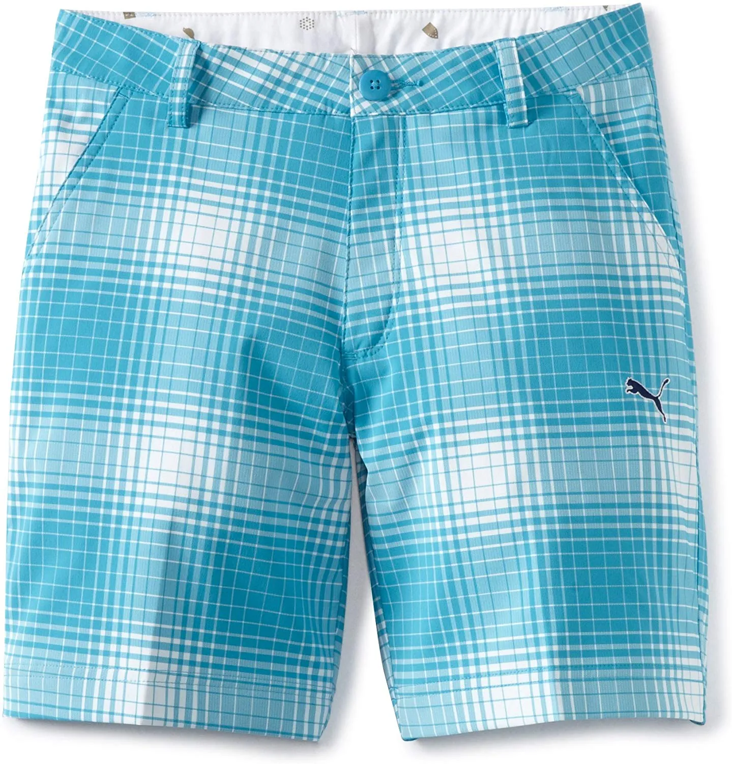 Puma Golf Boy's Ombre Plaid Bermuda