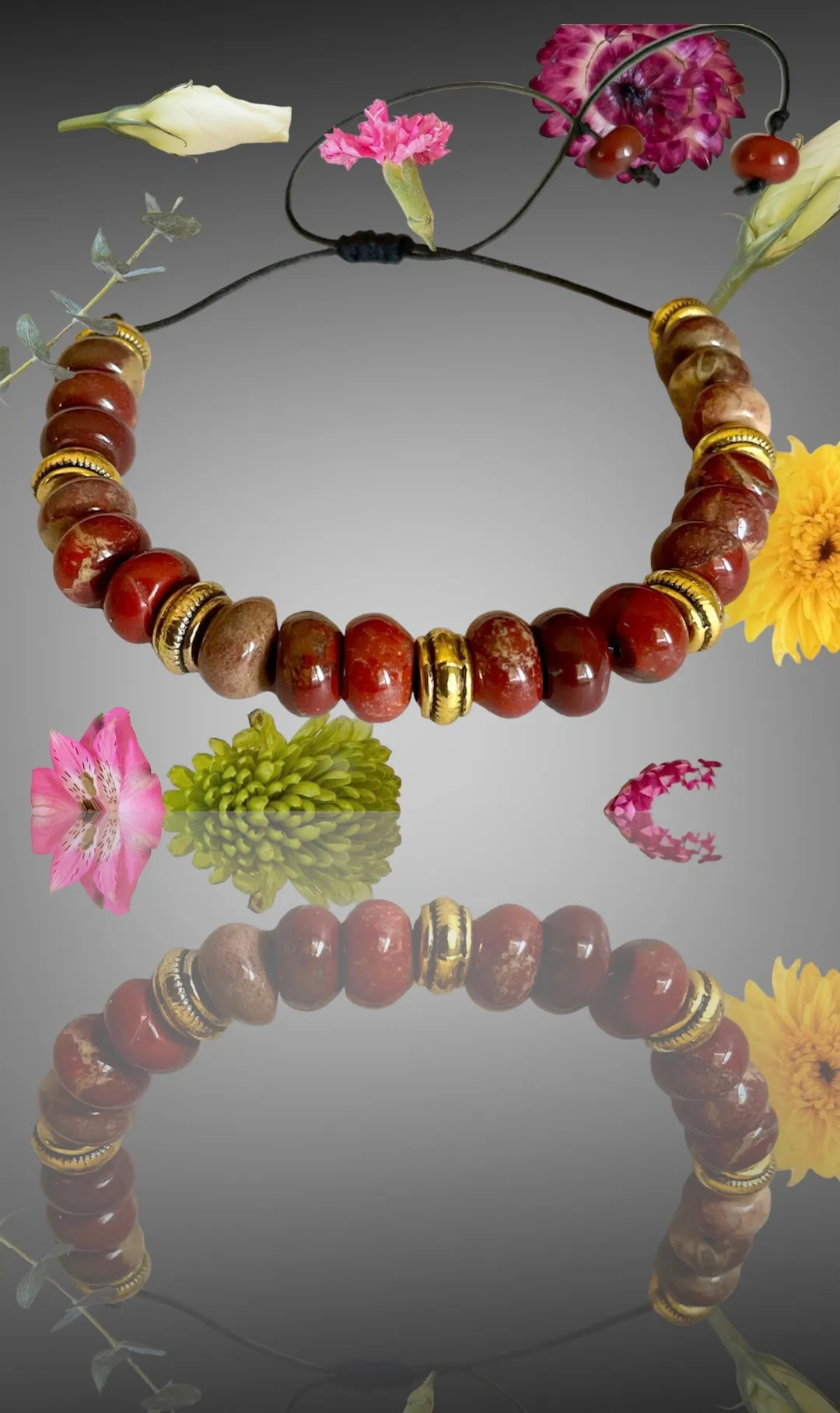 Red Jasper Beaded Bracelet