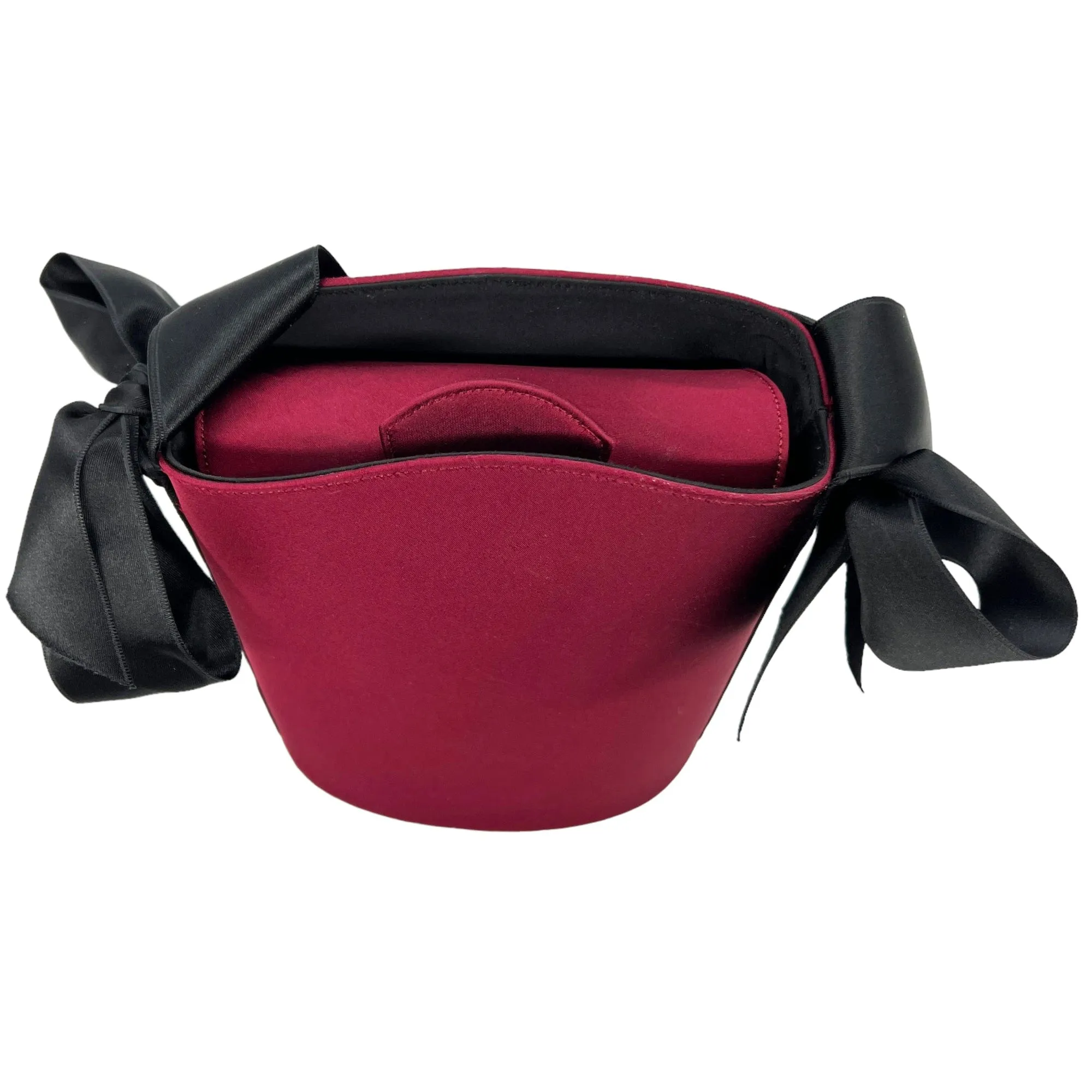 RENAUD PELLEGRINO Satin Bow Evening Bag - Claret