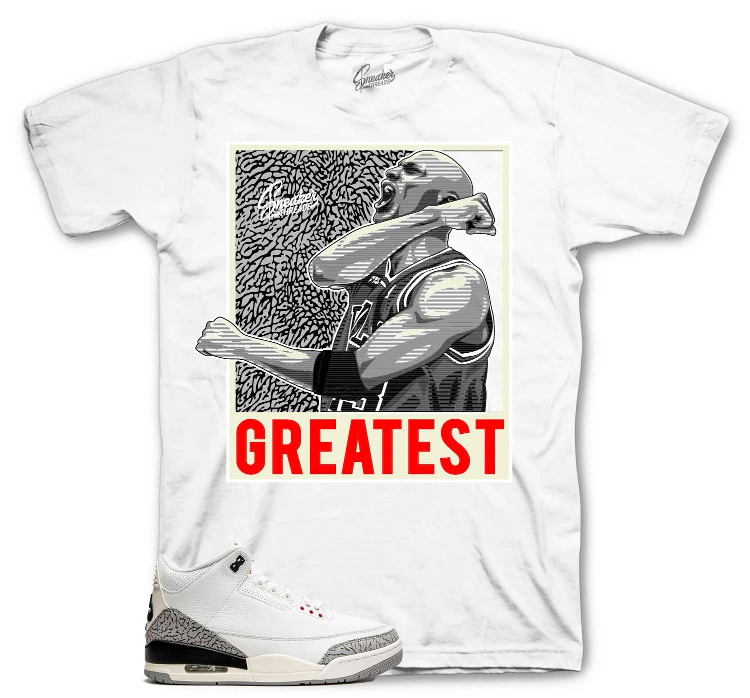 Retro 3 Reimagined White Cement Greatest Shirt