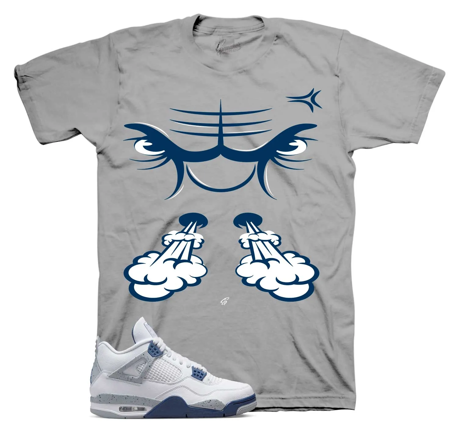 Retro 4 Midnight Navy Raging Face Shirt