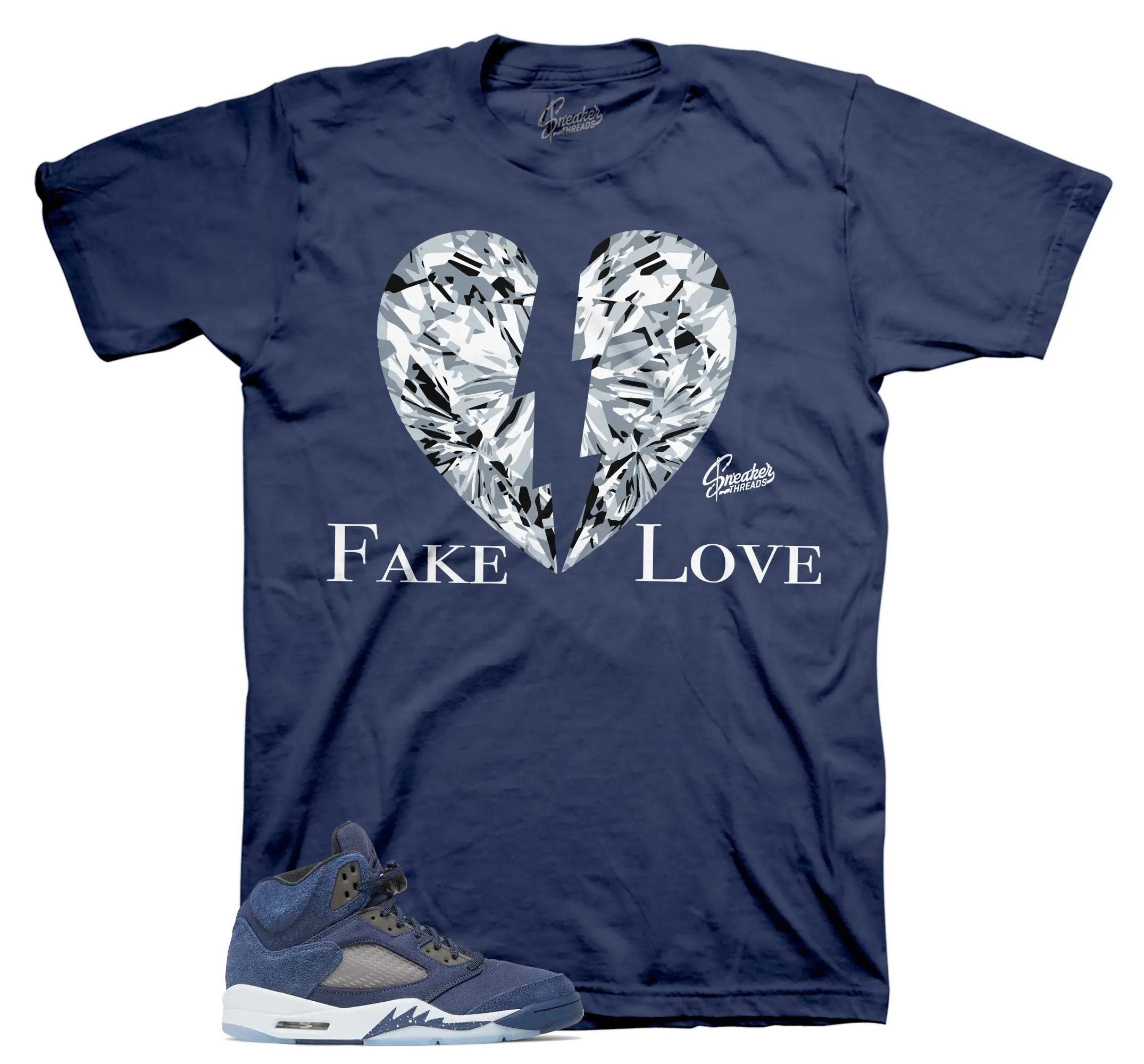 Retro 5 Midnight Navy Fake Love Shirt