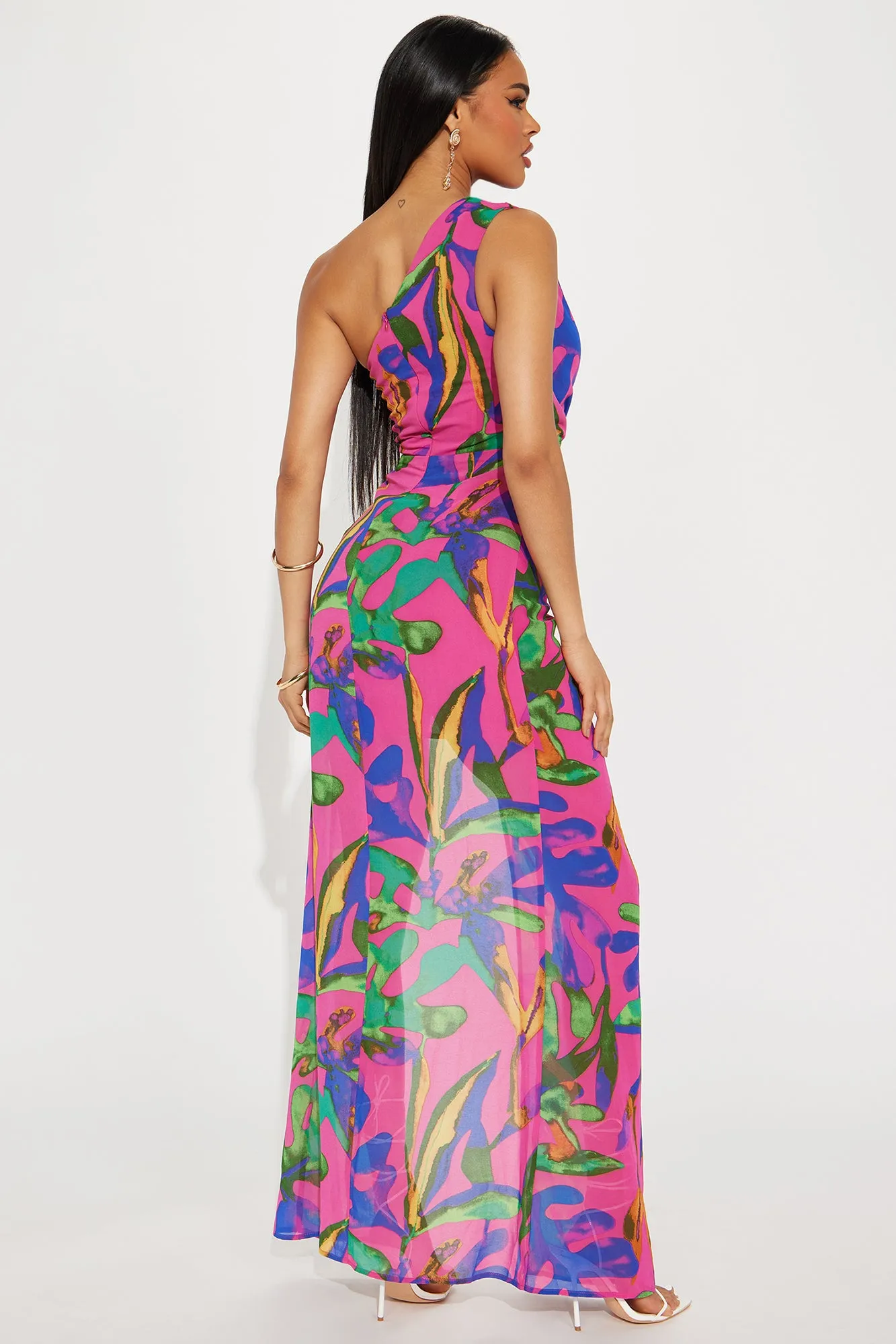 Right Way Chiffon Maxi Dress - Multi Color