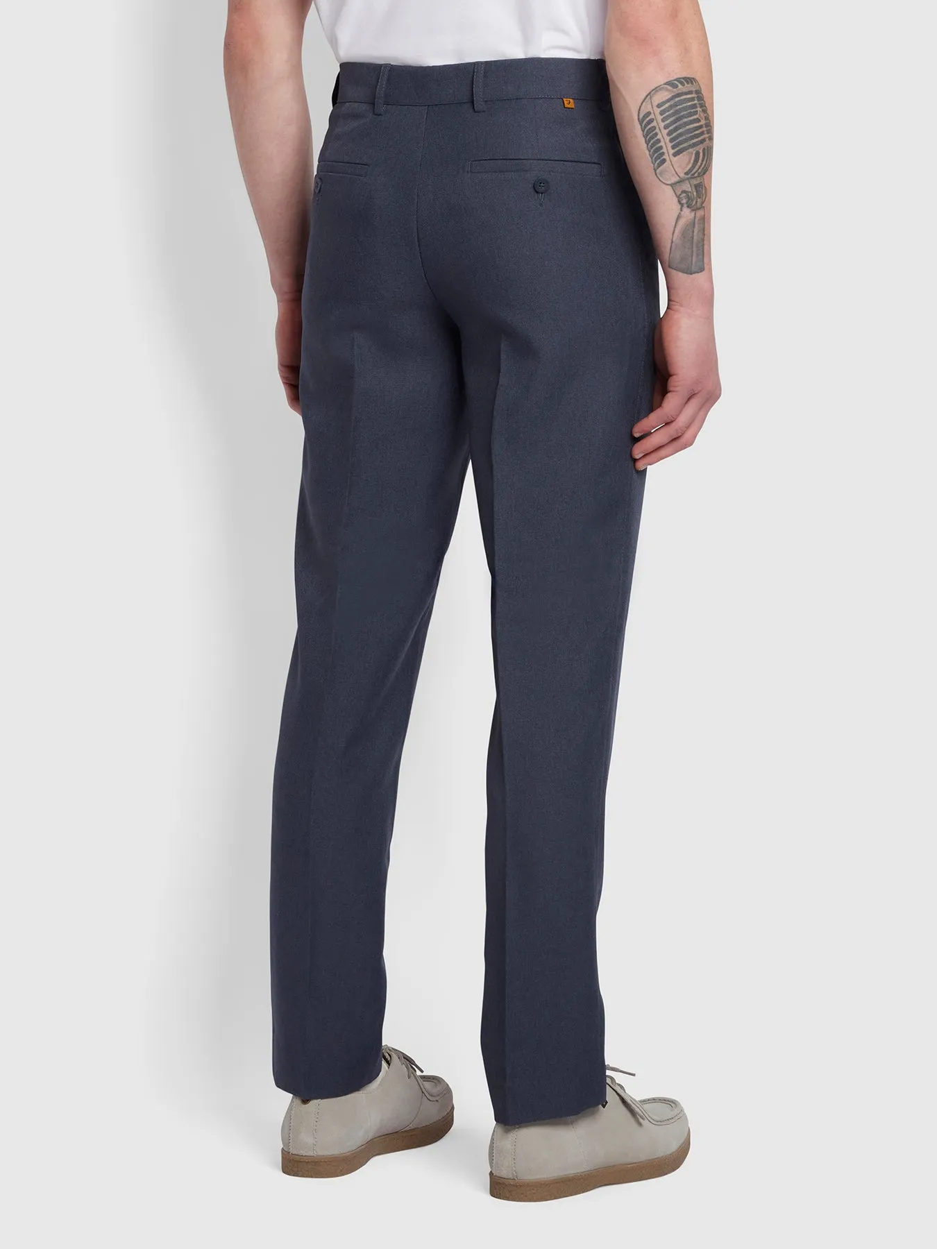 Roachman Traditional Twill Trousers In Indigo