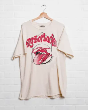 Rolling Stones Razorbacks Home Plate Off White Thrifted Tee