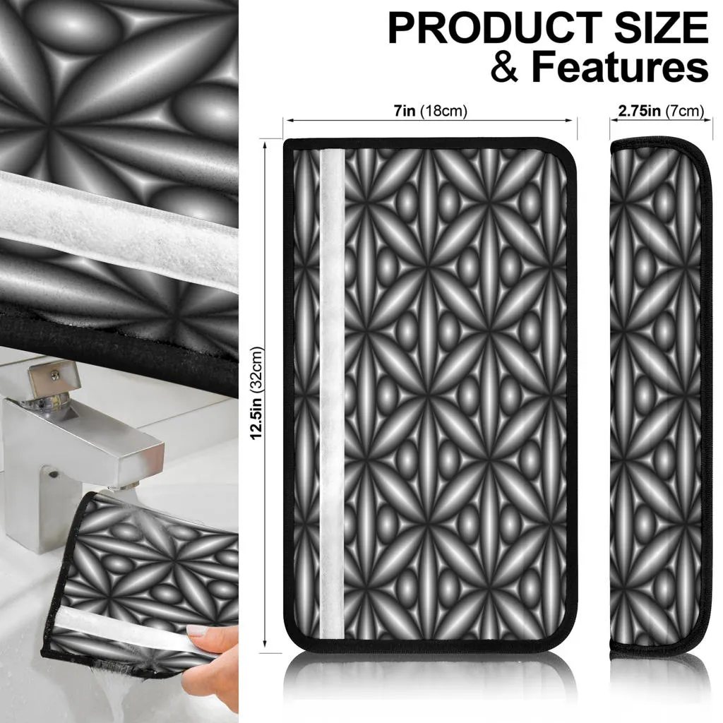 Seatbelt Covers Black and white Geometric Design