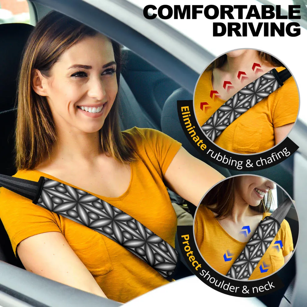 Seatbelt Covers Black and white Geometric Design