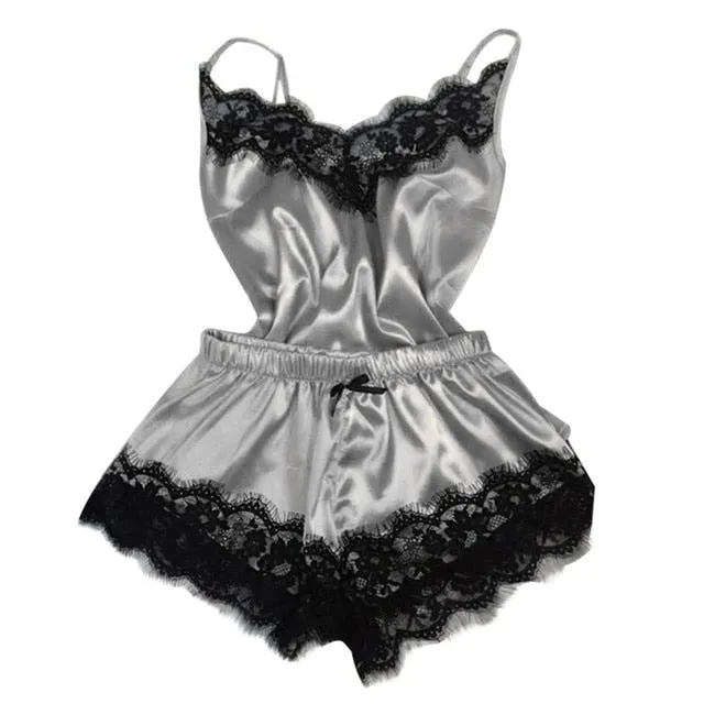 Sexy Lingerie Silk Satin Nightwear