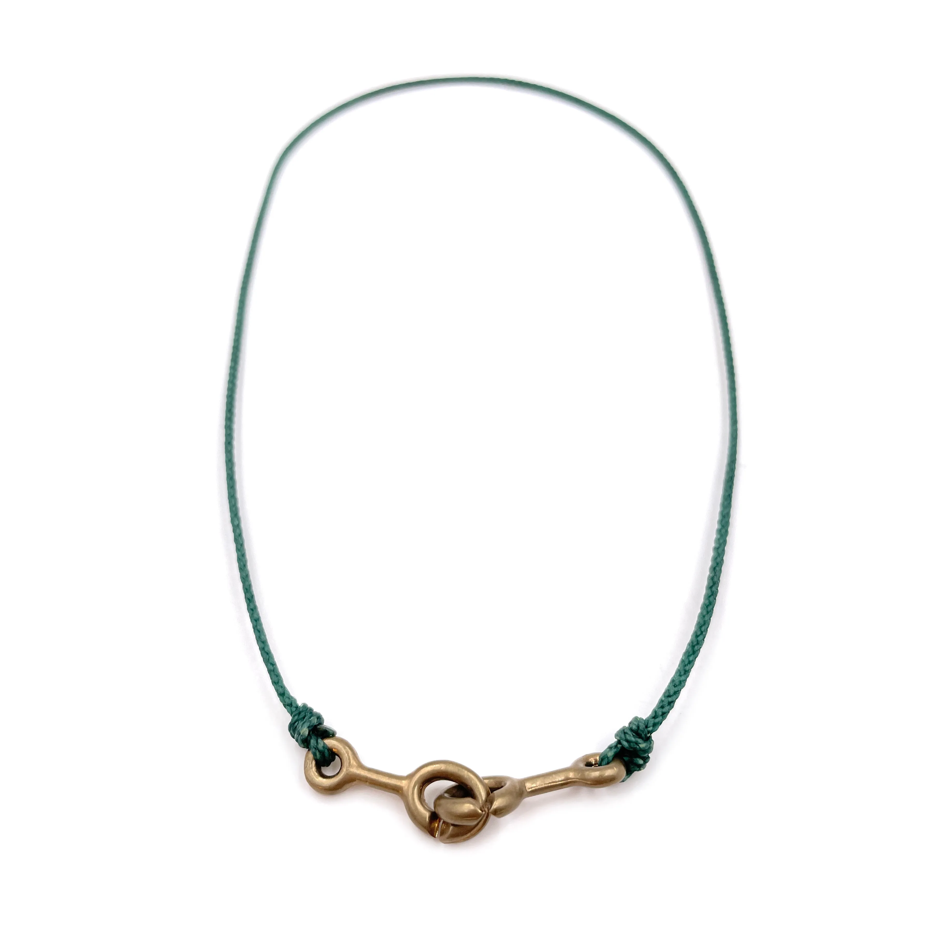 Sister Clasp Necklace, Emerald Cord