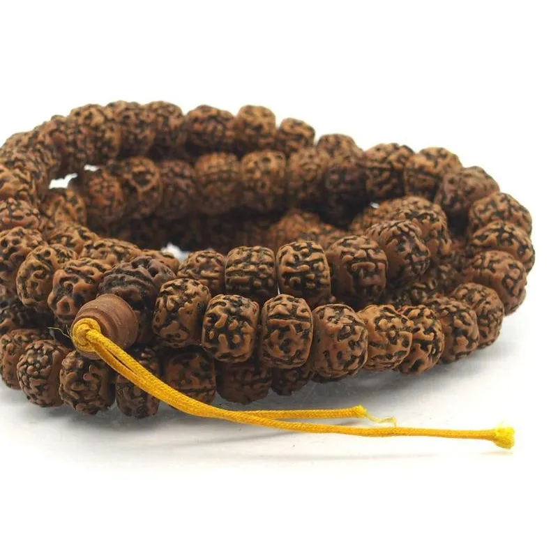 Smooth Orange 14mm Rudraksha Mala