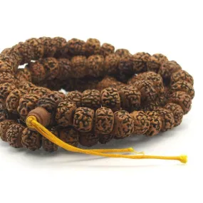 Smooth Orange 14mm Rudraksha Mala