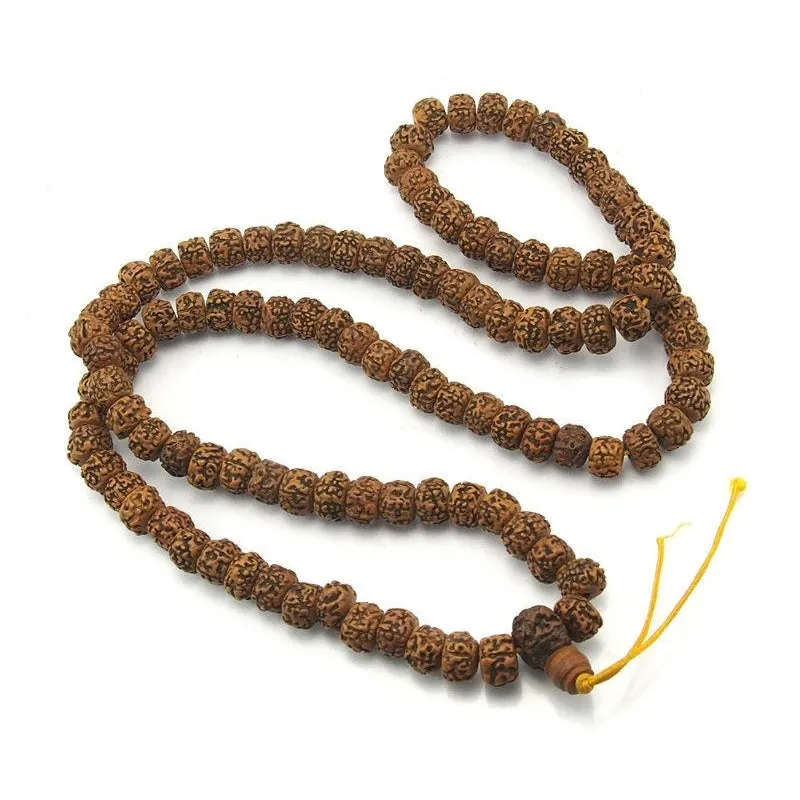 Smooth Orange 14mm Rudraksha Mala