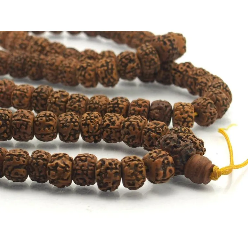 Smooth Orange 14mm Rudraksha Mala