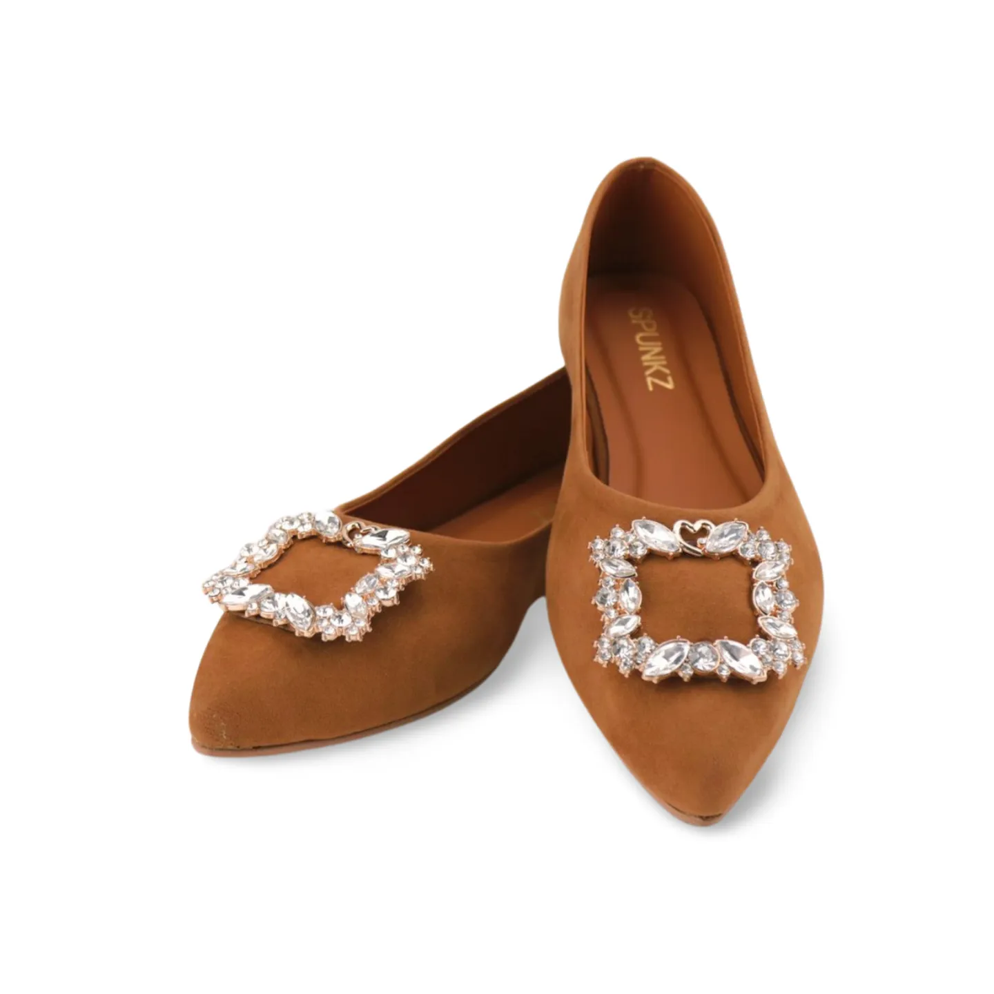 Stylish Women's Flats Pumps with Rhinestone Buckle