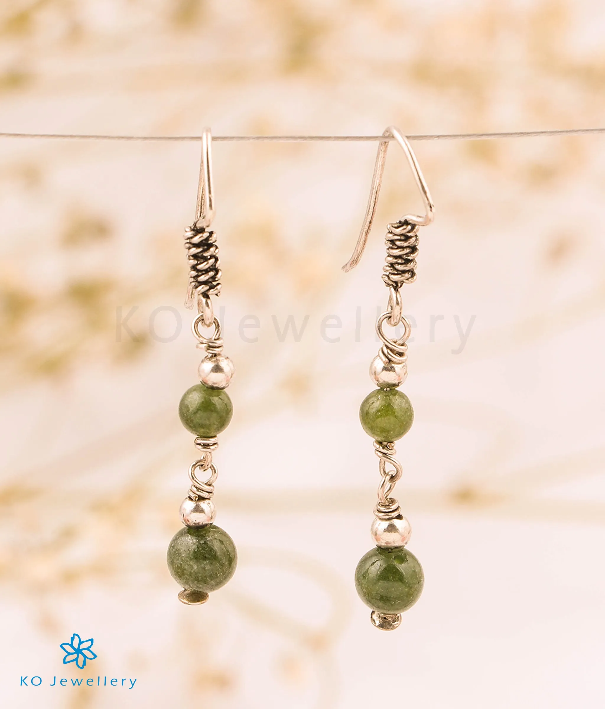 The Green Onyx Silver Gemstone Earring