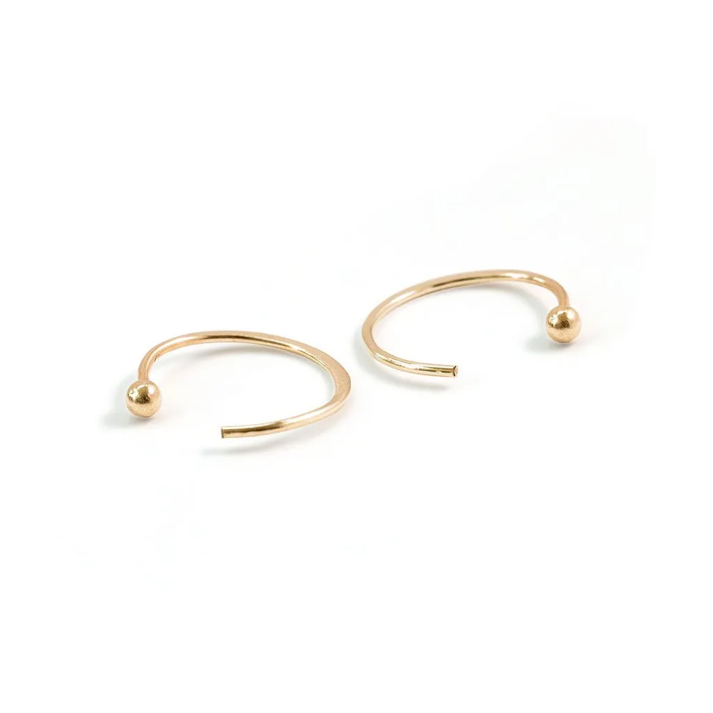 Tiny Ball Hug Hoop Earrings In Sterling Silver