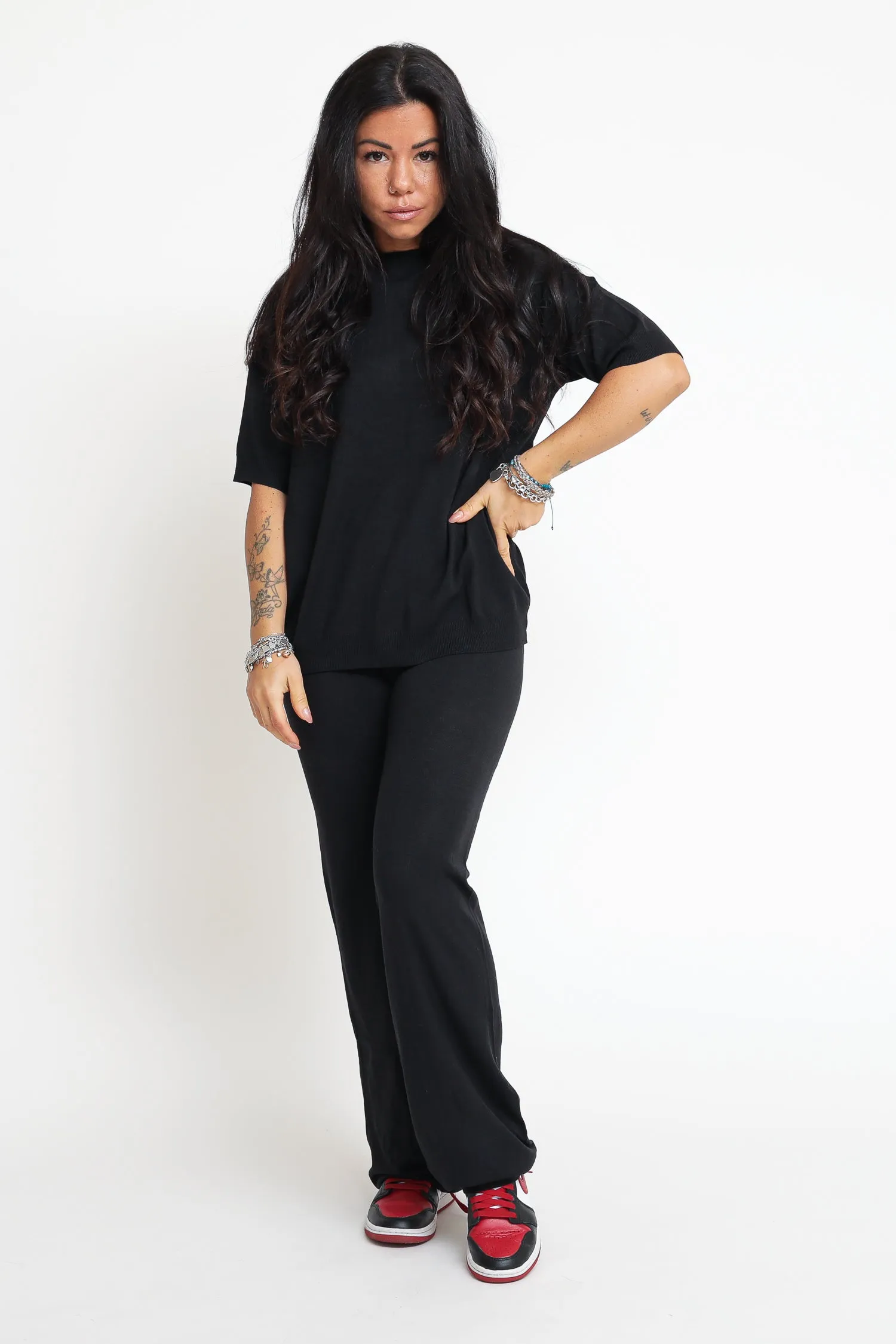 Twin-Set  Pant e Maxi T-shirt - Nero