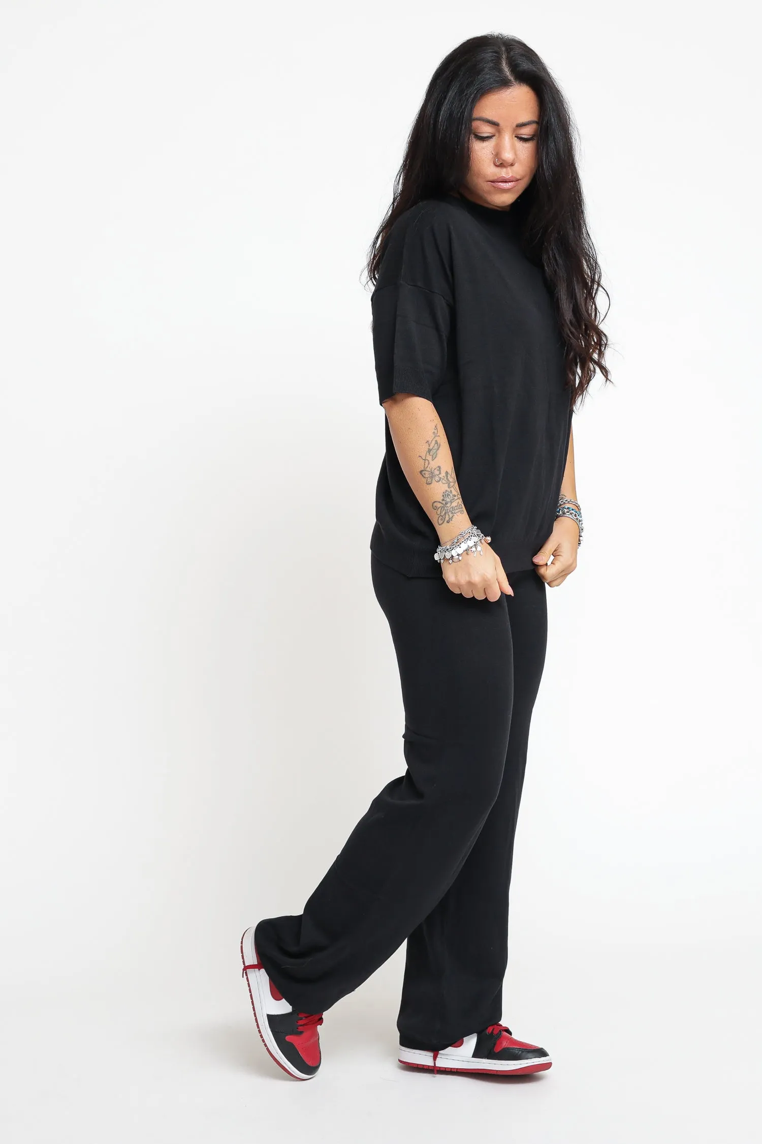 Twin-Set  Pant e Maxi T-shirt - Nero