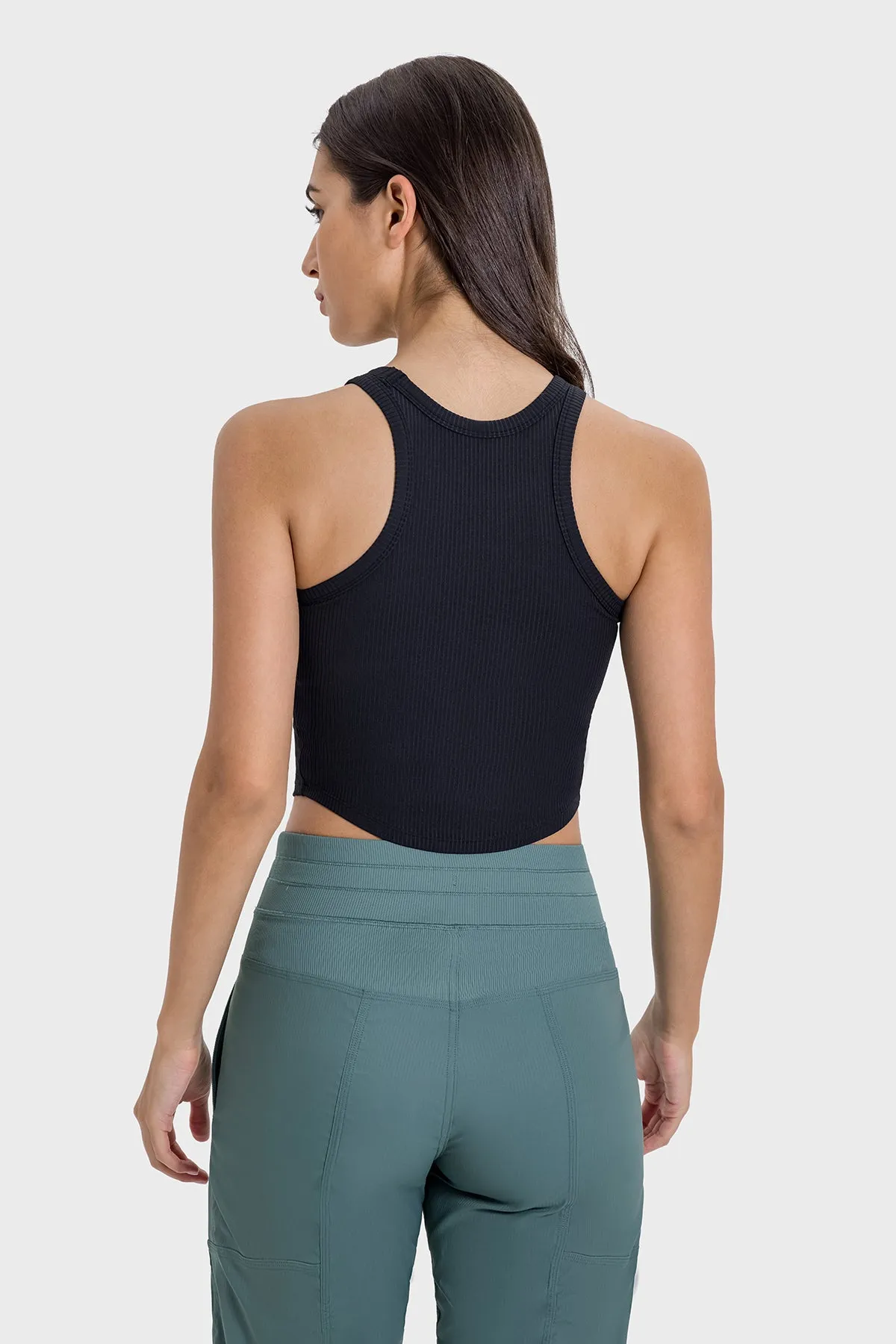 Twisted Round Neck Seamless Cup Tank Top