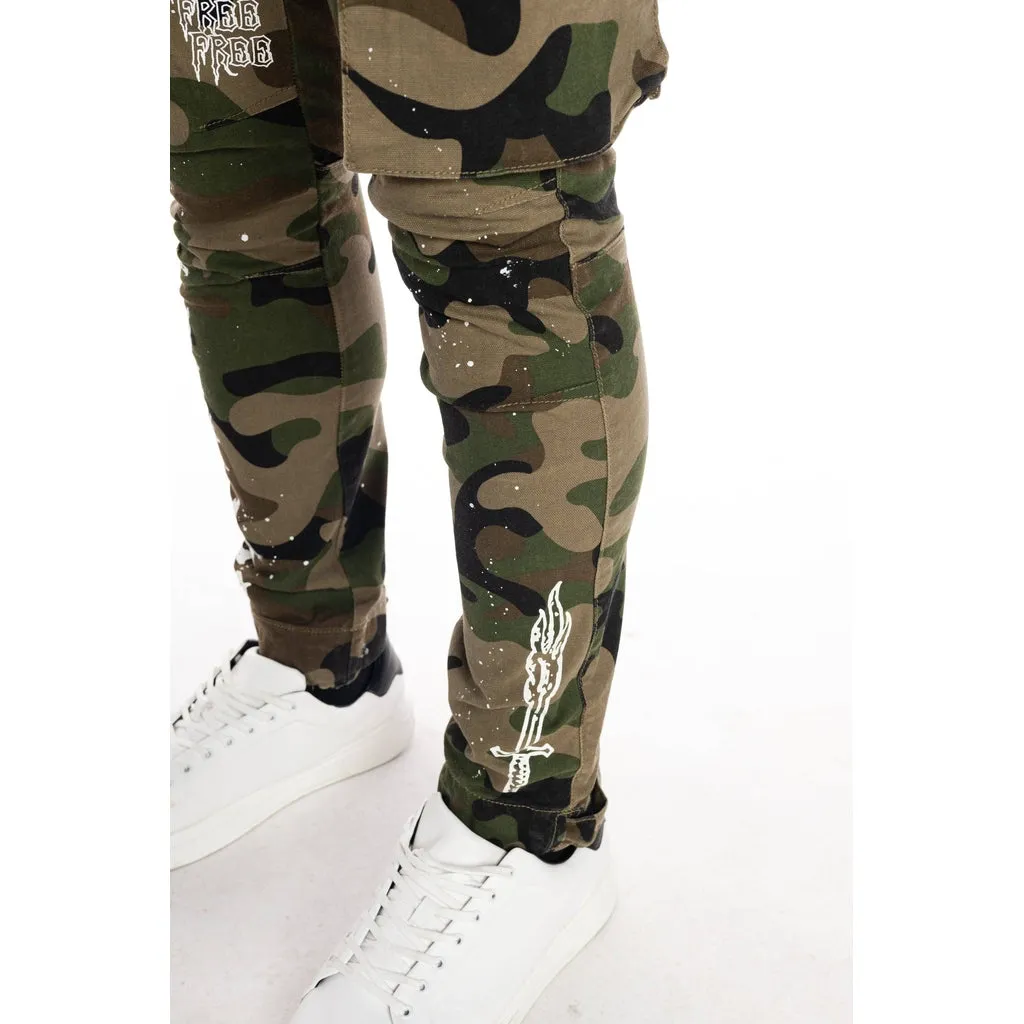 Utility Fashion Cargo Twill Pants - Wood Camo