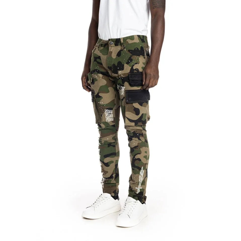 Utility Fashion Cargo Twill Pants - Wood Camo