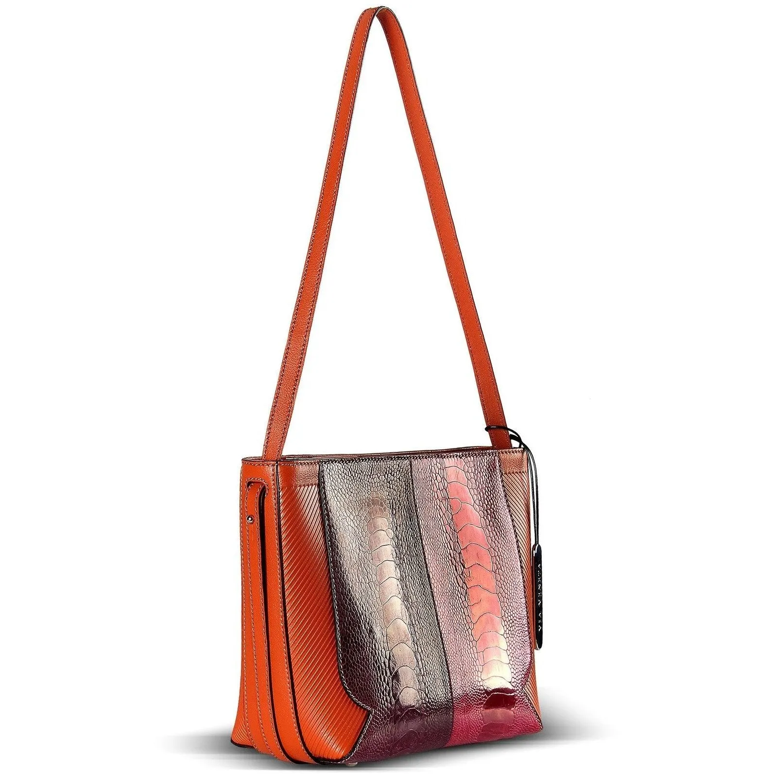 Via Veneta Julie Leather Small Elegant Handheld Bag | Multi Bright