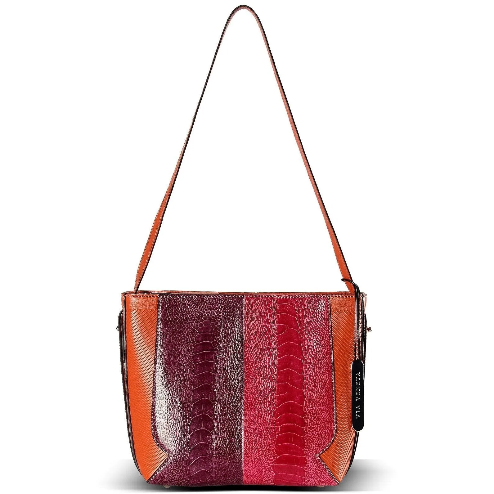 Via Veneta Julie Leather Small Elegant Handheld Bag | Multi Bright