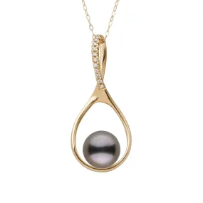 Wishbone Collection 9.0-10.0 mm Tahitian Pearl and Diamond Pendant