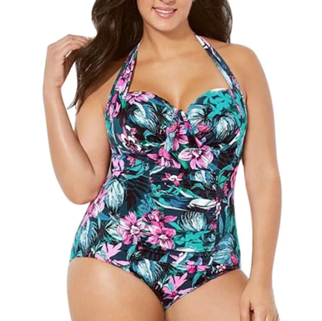 Women One Piece Printed Push Up Bikini